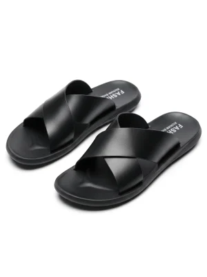 Sandale cuir homme cuir luxe décontracté plage - Vue 1 - Sandale cuir homme