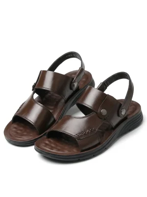 Sandale cuir homme cuir régénéré marche urbaine élégante - Vue 1 - Sandale cuir homme