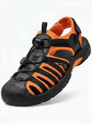 Sandale cuir homme cuir régénéré randonnée imperméable - Vue 1 - Sandale cuir homme