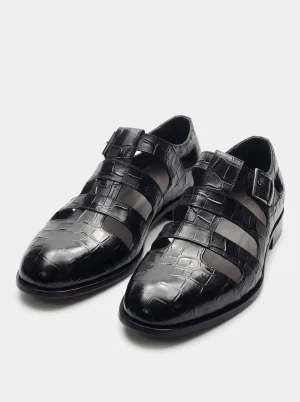 Sandale cuir homme habillée style chaussure sophistiqué - Vue 1 - Sandale cuir homme
