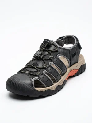 Sandale cuir homme randonnée bout fermé robuste - Vue 1 - Sandale cuir homme