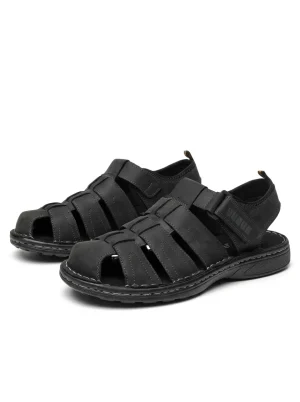 Sandale cuir homme randonnée robuste amorti eva - Vue 1 - Sandale cuir homme