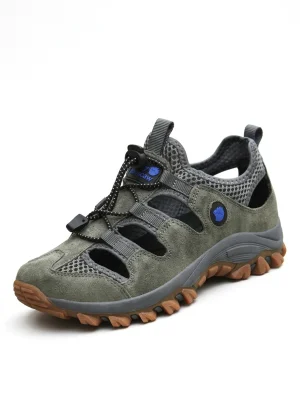 Sandale cuir homme sport marche antidérapante robuste - Vue 1 - Sandale cuir homme