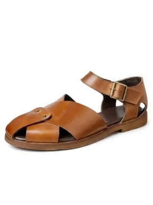 Sandale cuir homme véritable semelle ergonomique élégant - Vue 1 - Sandale cuir homme